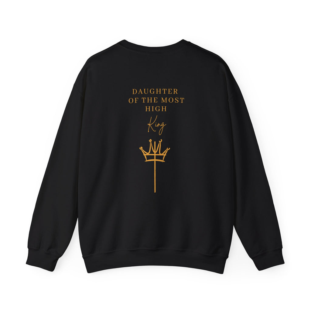 Christian Crewneck Sweatshirt — "Daughter of the Most High" Cross & Crown