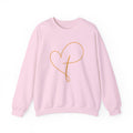 Heart Script Crewneck Sweatshirt — Minimal Gold Line Heart Graphic