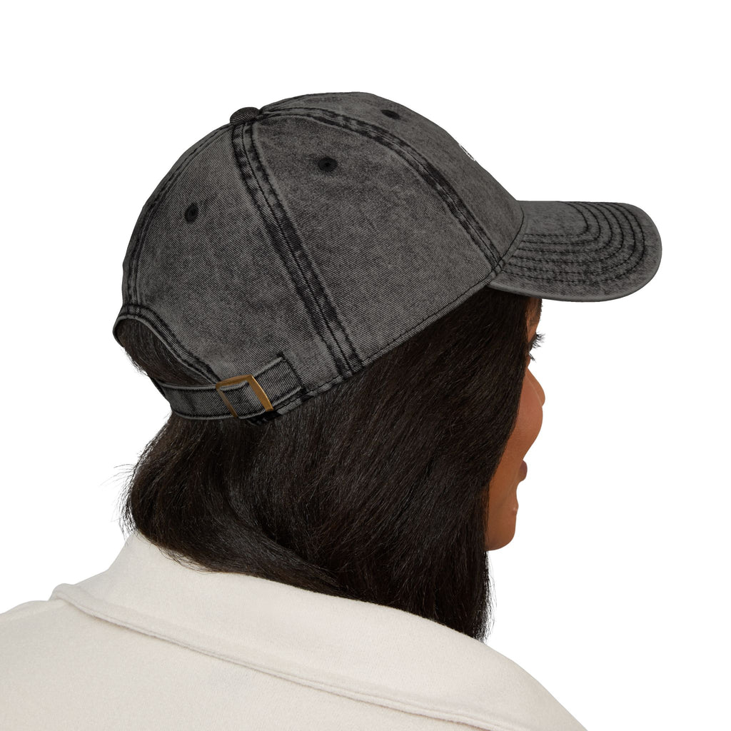 God Is Love Vintage Embroidered Cap — Washed Black Faith Baseball Hat