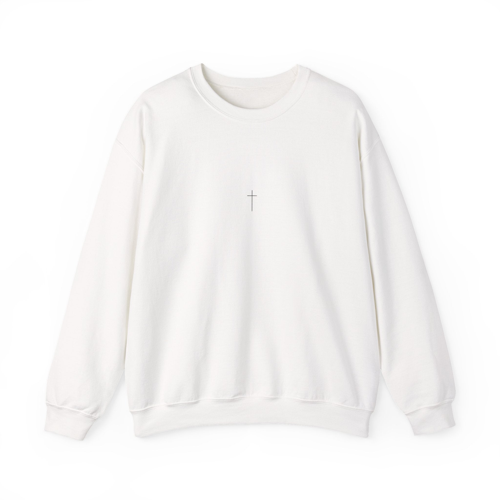 Believe in God Crewneck Sweatshirt — Minimal Cross Christian Pullover