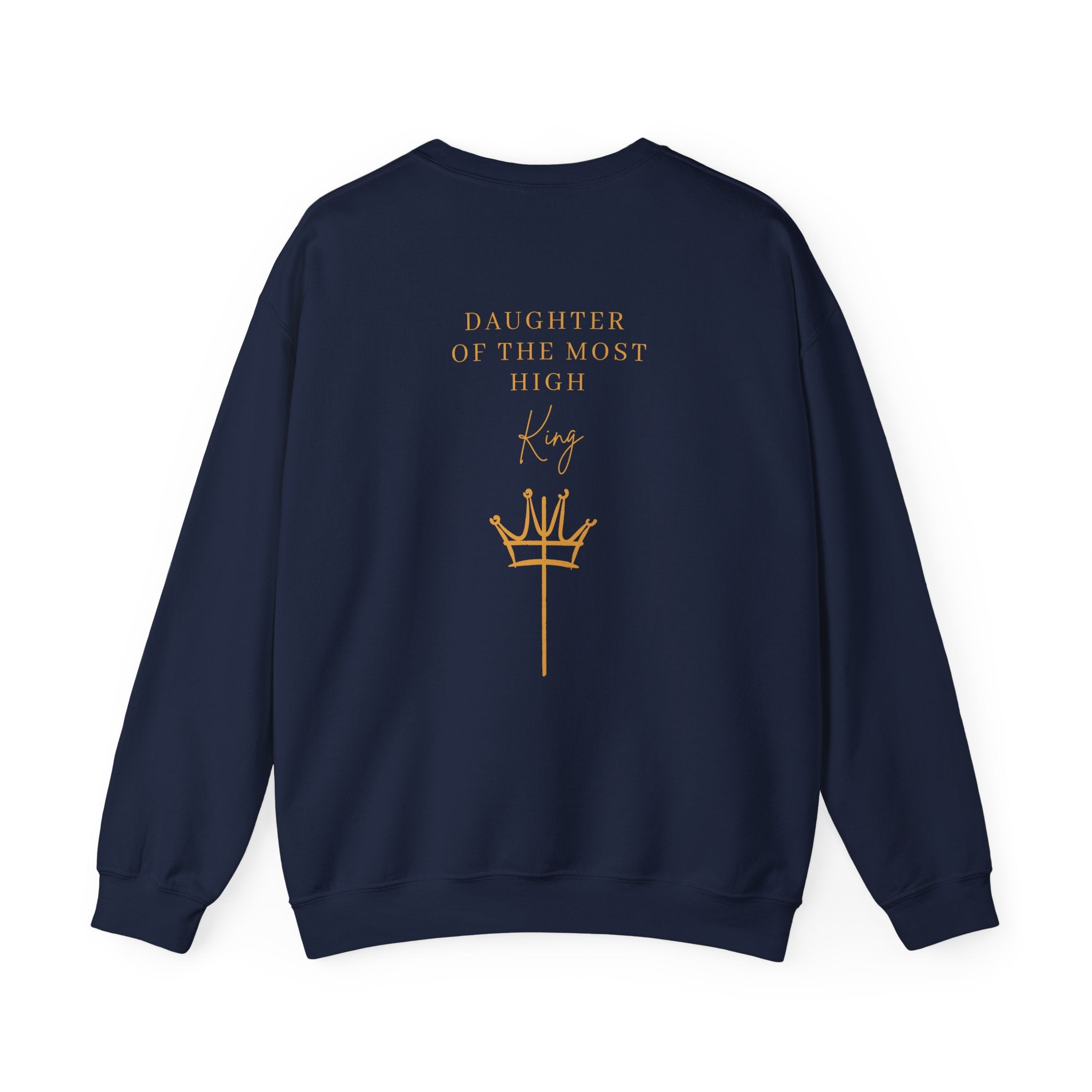 Christian Crewneck Sweatshirt — "Daughter of the Most High" Cross & Crown