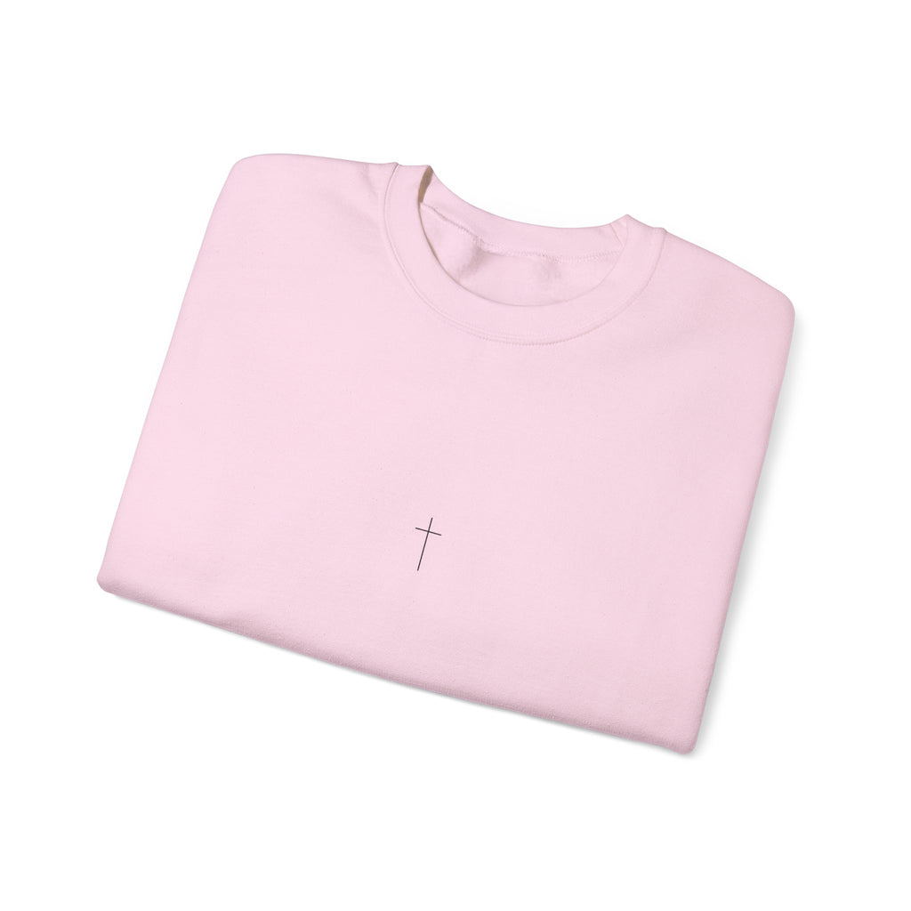 Crewneck Sweatshirt — "God Counts Every Tear" Minimal Cross Spiritual Pullover
