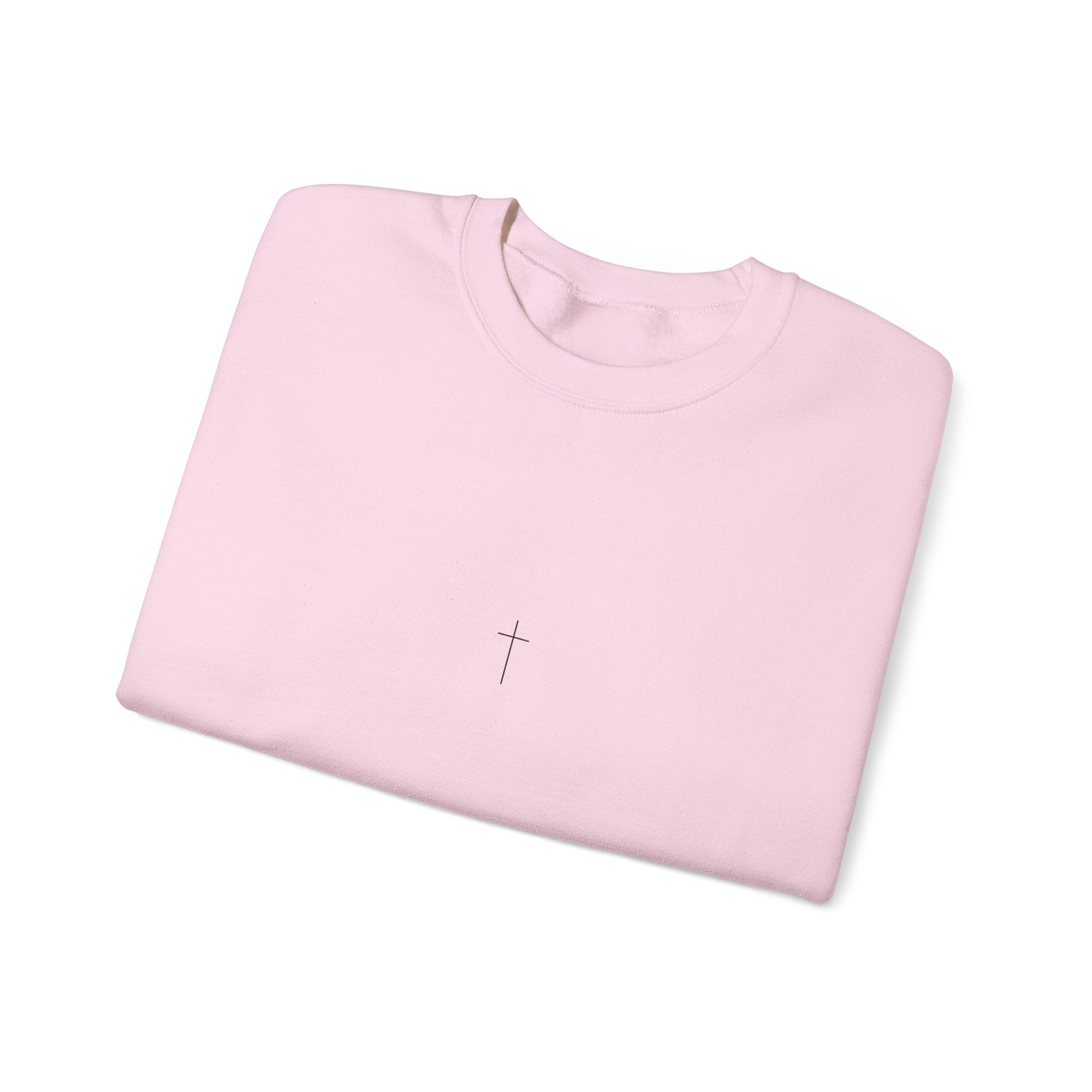 Crewneck Sweatshirt — "God Counts Every Tear" Minimal Cross Spiritual Pullover