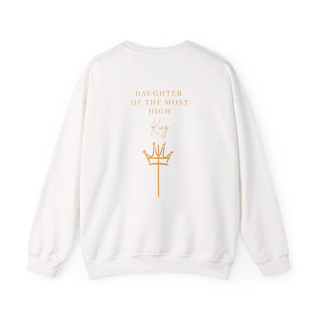 Christian Crewneck Sweatshirt — "Daughter of the Most High" Cross & Crown