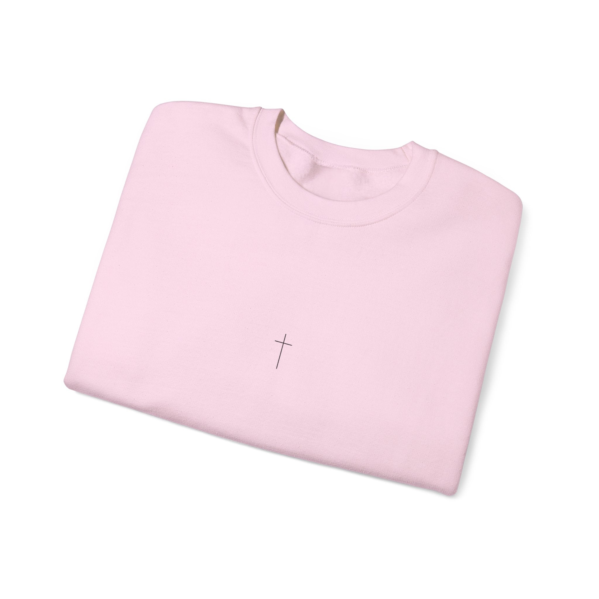 Believe in God Crewneck Sweatshirt — Minimal Cross Christian Pullover