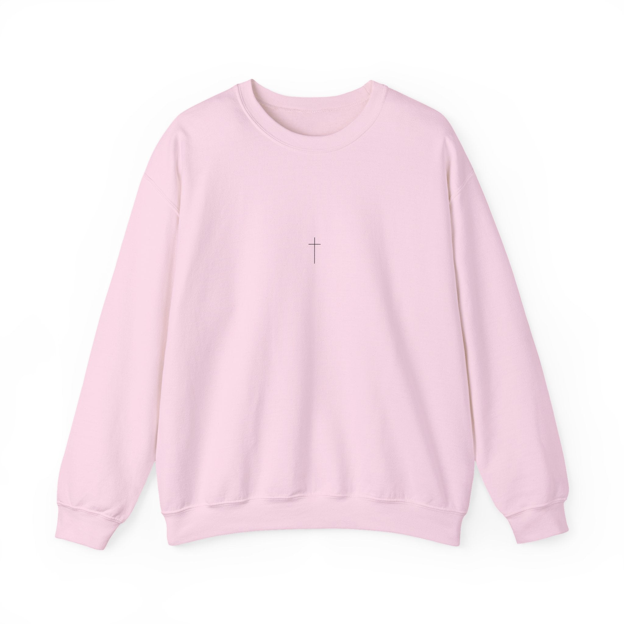 Believe in God Crewneck Sweatshirt — Minimal Cross Christian Pullover