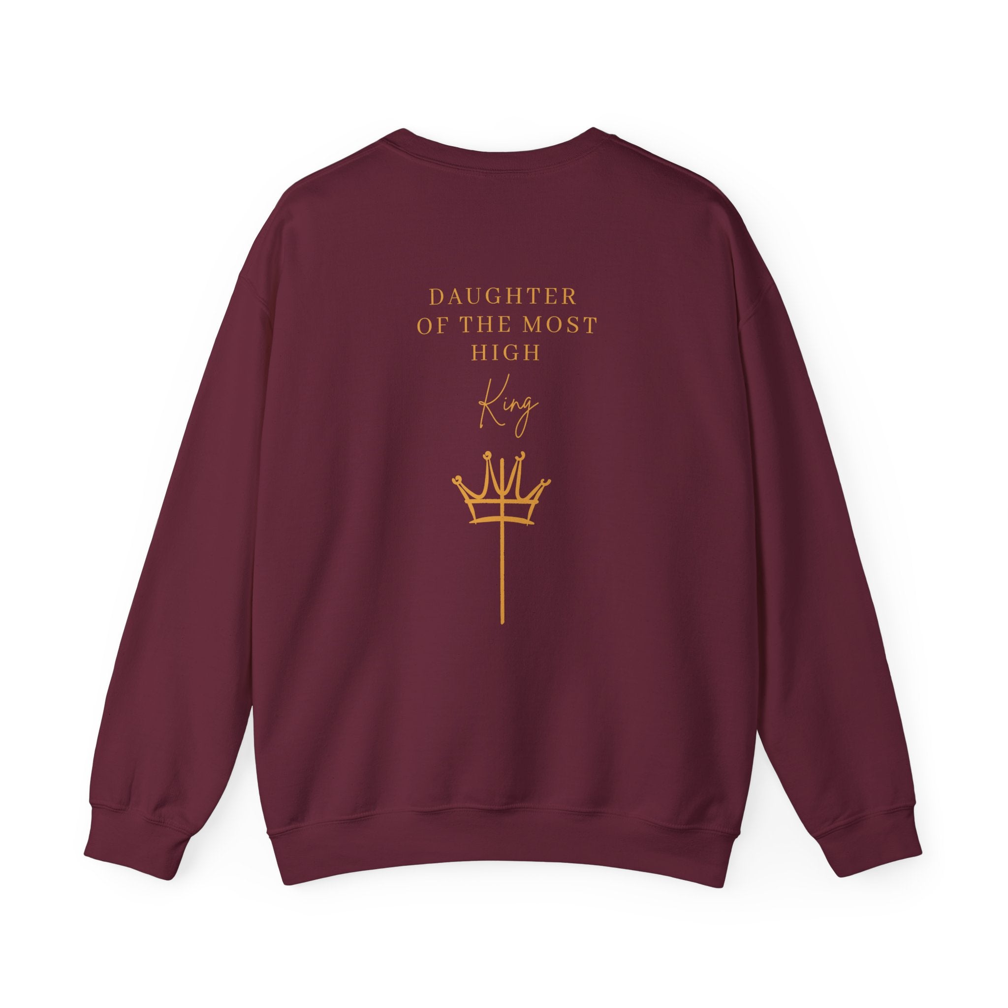 Christian Crewneck Sweatshirt — "Daughter of the Most High" Cross & Crown